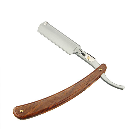 EDWARD barber professional razor old-fashioned manual razor razor wood grain handle razor A77 with two boxes of blades