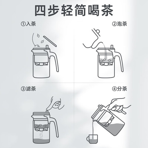 KAMJOVE Elegant Cup Glass Teapot Household Removable Tea Maker Teacup Teapot Set Tea Set Flower Teapot K-209 Removable and Washable Elegant Cup 500ml