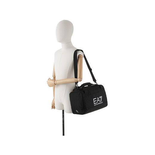 [Second-Hand 99 New] Nicht verwendet EA7 Männer/Frauen-Neutralstil einzelner Schulter-Crossbody-Bag Turnbag 7x000012 AF12157 UC001 Schwarzer Logo-Offset-Druck