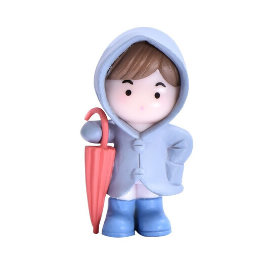 Gelun Cute cartoon desktop character small ornaments creative office healing mini couple micro landscape decoration two dolls put on umbrella combination A