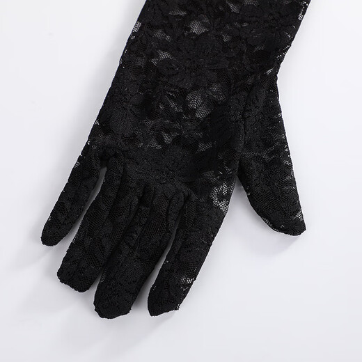 
Xianglaner Fashion Lace Women's Extended Gloves Ice Sleeve UV Protection Ultra-Long Women's Wedding Long Gloves Black All Size