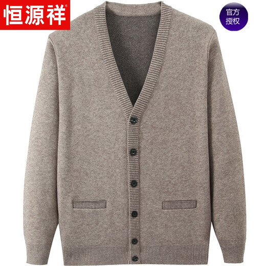 Hengyuanxiang Brand Herrenkleidung, Großvater Woll-Strickjacke, Mitte des Alters und älteren Männerkleidung, Vater, dicker Langarmpullover, 897 plus dünner Samt, mittelgroy grau 175 [130-145jin [Jin gleich 0,5 kg]]