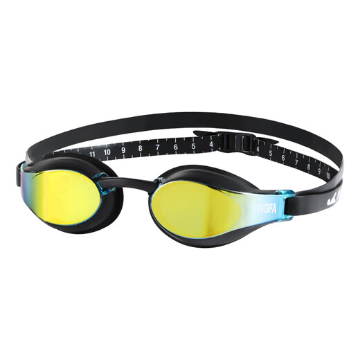 Yingfa (Yingfa) gafas de natación HD anti-fog e impermeables a los hombres y mujeres con electrozpado Equipo de carrera profesional Mirror de equipos de carreras con vasos de natación YF689AF (V) -02 Luz plana azul