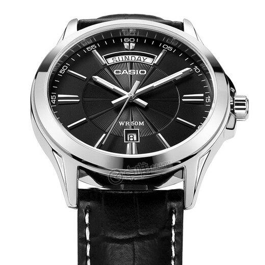 Casio (CASIO) watch Men's business quartz waterproof sports watch Black disc black belt MTP-1381L-1A