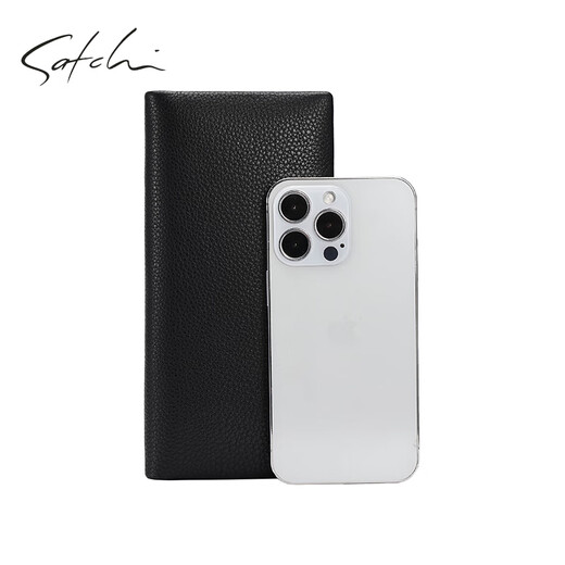 Satchi billet de cuero largo de cuero para hombres