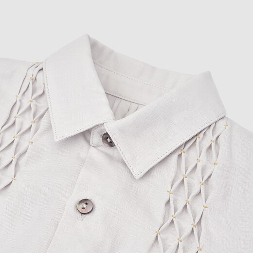 YEEHOO shopping mall same style children's clothing classic little gentleman long-sleeved shirt Seiro silk spring and summer T-shirt light gray 80 cm