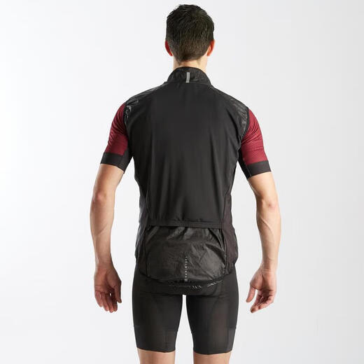 Decathlon (DECATHLON) cycling jersey riding vest road mountain bike riding windproof vest half-sleeved sweatshirt black M-2605405