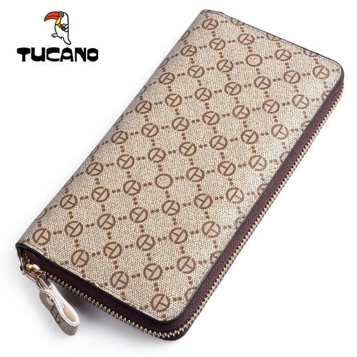 Holzspecker Herren Brieftasche Männer Lange Frauen Reißverschluss Brieftasche Koreanische Version Brieftasche Handtasche Clutch Handy Brieftasche lässig braun einfache Verpackung