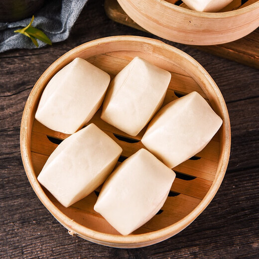 Cuchillo de leche yuankou cortados con bollos al vapor, desayuno aroma lechoso pequeños bollos al vapor, bocadillos frescos de desayuno, comida de aroma de aroma a la leche de agua fría rápida