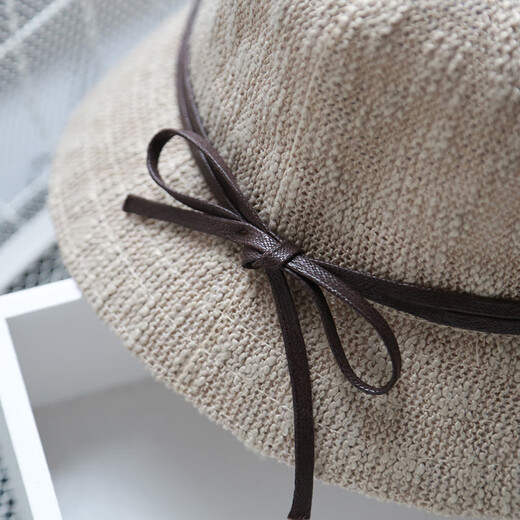 SOMUBAY Hat Women's Basin Hat Women Summer Korean Style Sun Hat Top Hat Women Fisherman Hat Women Retro Spring and Autumn Fisherman Basin Hat Beige Knitted Cool Basin Hat One Size (55-58cm)
