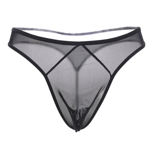 Adult Beauty Private Shipping Transparent Sexy Men's Thongs Mesh Low-Waist Temptation Underwear T-Pants for Adults Three Packs Remember to Remark Color One Size