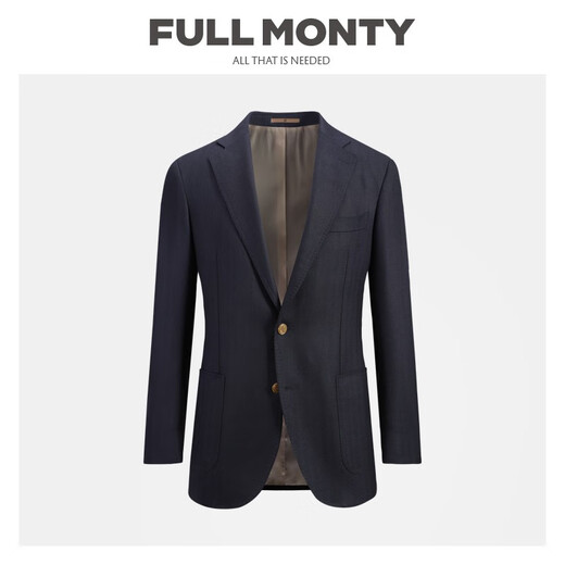 FULL MONTY进口面料西装男士正装商务休闲藏青色羊毛西服外套上衣轻商务单西 藏青色3265 42
