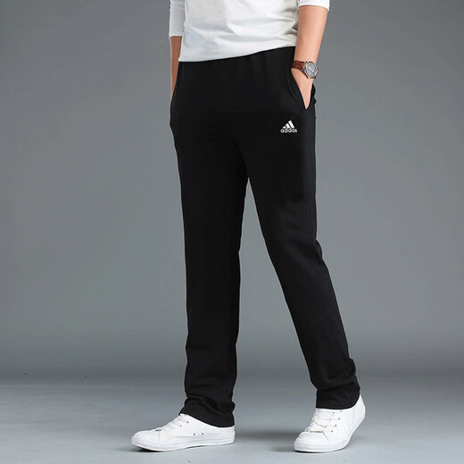 阿迪达斯 （adidas）裤子男裤 2025年夏季男士休闲长裤加绒保暖卫裤跑步运动裤男 GK9273/针织直筒 2XL