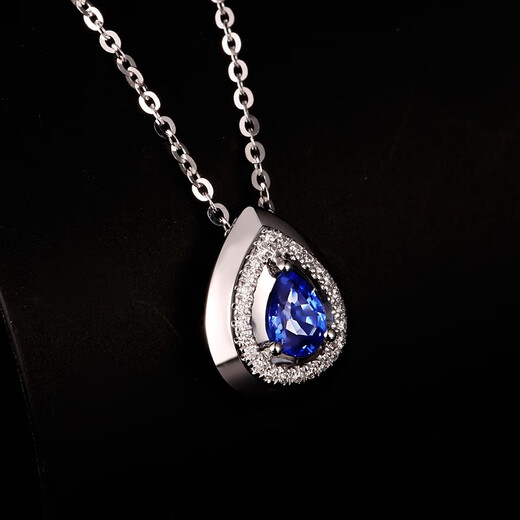 Tingliang 0.5 carat royal blue sapphire necklace 18K gold inlaid diamond color treasure pendant ready-made single pendant