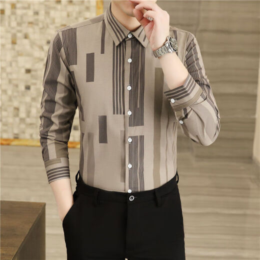 
xcfreht fashion new men's long-sleeved shirt for men's long-sleeved shirt for spring and autumn anti-wrinkle-free business shirts fashionable and versatile 829 white, micro-slim anti-wrinkle M 90-105Jin [Jin equals 0.5 kg] about