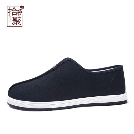 Shiju printemps et automne chaussures en tissu traditionnel hommes chaussures paresseuses rétro vieil homme grand-père d'âge moyen et de papa âgée