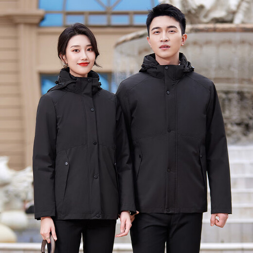 Troman One-piece 3-wear business men and women same style short parka down jacket women's warm work clothes coat jacket