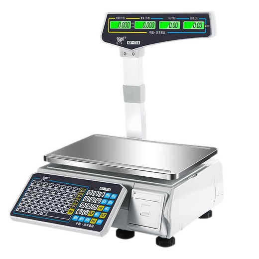 Kaifeng Barcode Electronic Scale Commercial Fruit Supermarket Malatang Special Coding Cashier Weighing All-in-one Machine with Printing LCD APP Connect to Mobile Phone. Easy to Setup Specialized in Printing Receipts - Store Manager Recommended
