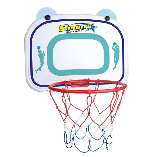 Double aviation foldable, punch-free hanging basketball frame, children's basketball ring, indoor basketball basket mobile basketball stand, 37CM ​​folding iron basket + 2 iron hooks-1601