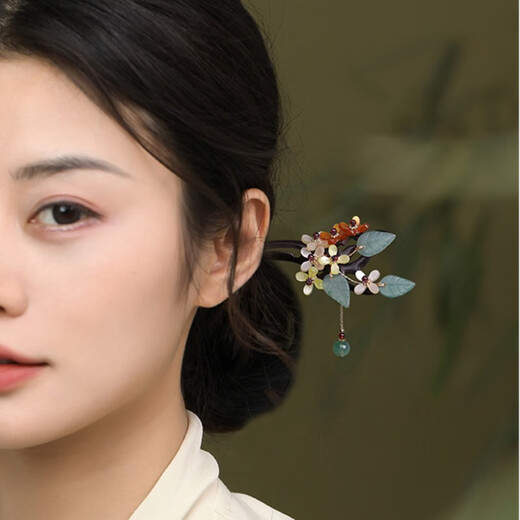 Phoenix Nirvana ancient style hairpin black sandalwood hairpin new Chinese style hair accessories step rocking hairpin high-end gift box birthday gift for women