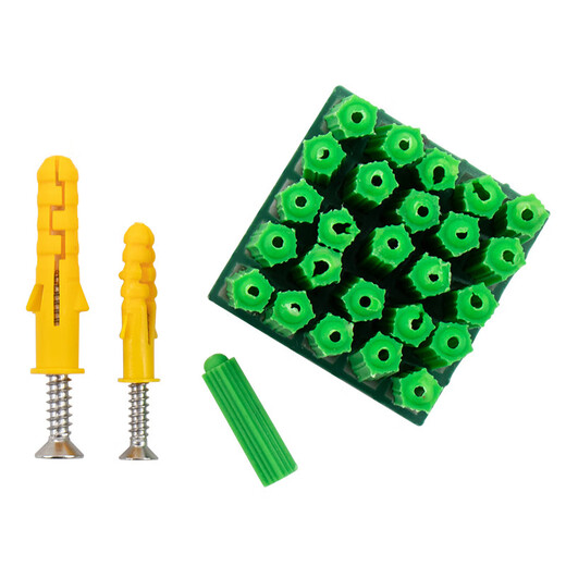 Hesdig JG-76 plastic expansion screw combination, small yellow croaker combination set, self-tapping screw combination, M6M8 green expansion tube, H type 300pc