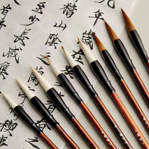 Langhao brush set for beginners and adult entry-level large, medium and small regular script calligraphy pens Baiyun Study Four Treasures Tribute Langhao three large, medium and small