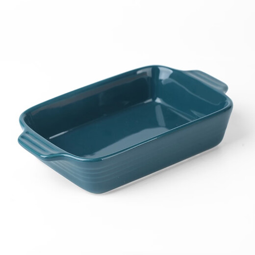 Plazotta seit 1893 Germany ceramic baking pan cheese baked rice plate microwave oven oven tableware baking bowl household baking plate bright-rectangular-dark blue