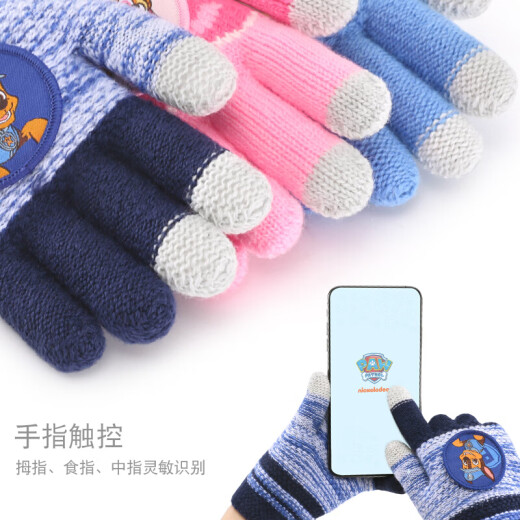 Paw Paw Team Children's Gloves Winter Warm Five Finger Boys Girls Boys Girls Children Toddlers Baby Wool Bag Finger PA577A Blue Gray One Size/Suitable for 5-10 Years Old