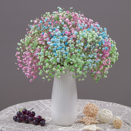 AIMAN flowers, real flowers, dried flowers, natural baby's breath bouquet, home living room store, holiday decorations, gifts, birthdays, purple baby's breath (without vase), dry branches