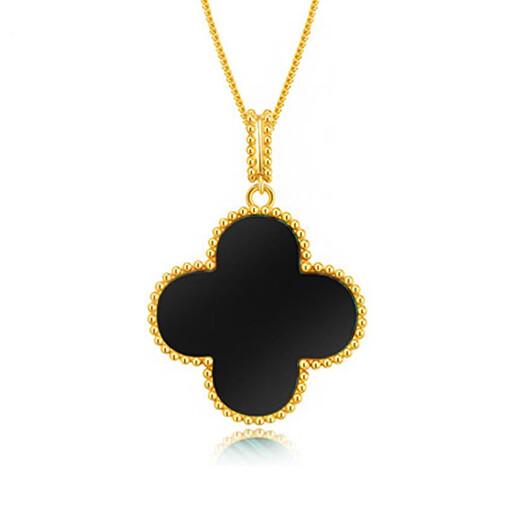 Jamie 18k gold four-leaf clover pendant large 20mm pendant as a gift for girlfriend 18k gold red agate pendant (necklace not included)