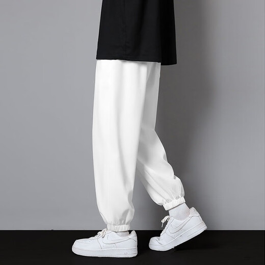 Foss Phil Retraso Pantalones casuales para hombres Summer Summer Black Spring y Autumn Nine Punta Lo suelto Occidente de patas amplias con patas de patas de patas de patas anchas para hombres.