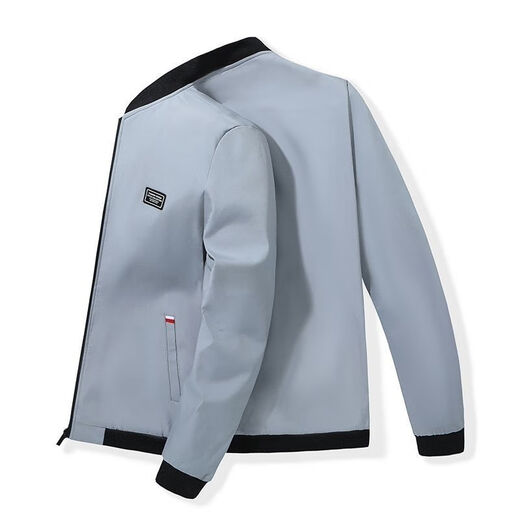 Yuejing Sheng plus velvet thickened jacket men's coat autumn and winter short top slim warm top trendy men's baseball uniform plus velvet thickening black L 100-115Jin Jin equals 0.5 kg wear