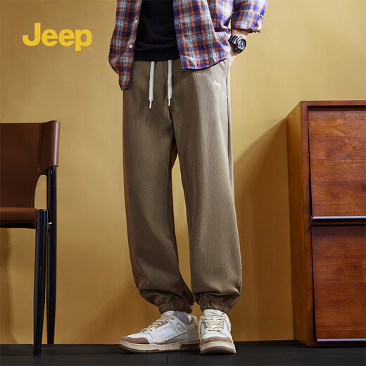Jeep (JEEP) Jeep sweatpants men's spring and autumn loose-fitting sweatpants autumn fashion brand casual trousers boys' pants Y pure black XL