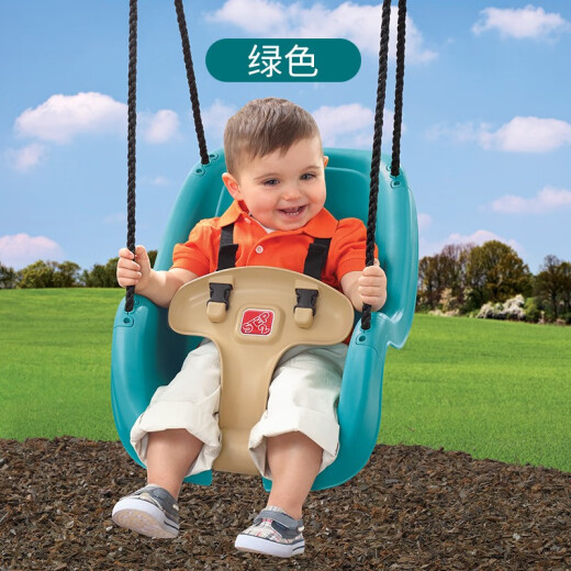 step2 The United States imported young children's baby seat swing small hook indoor and outdoor universal hanging chair toy 1-3 years old 729399/729699 green swing (seat + rope + hook does not include swing pole)