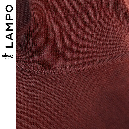 Blue Leopard (LAMPO) Qiji Red Autumn and Winter New Fashion Casual Wool Sweater Men's High Lapel Plush Silk Blended Sweater Red M (46)