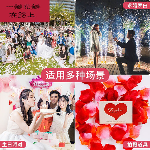 Petal arrangement for proposal, rose simulation petals, hand-spreading flowers, romantic birthday bed, wedding, wedding room arrangement, decorative fake flowers, sweet love petal set