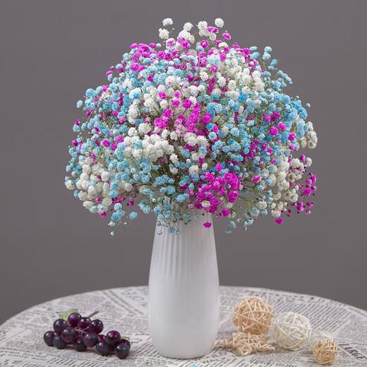 AIMAN flowers, real flowers, dried flowers, natural baby's breath bouquet, home living room store, holiday decorations, gifts, birthdays, purple baby's breath (without vase), dry branches