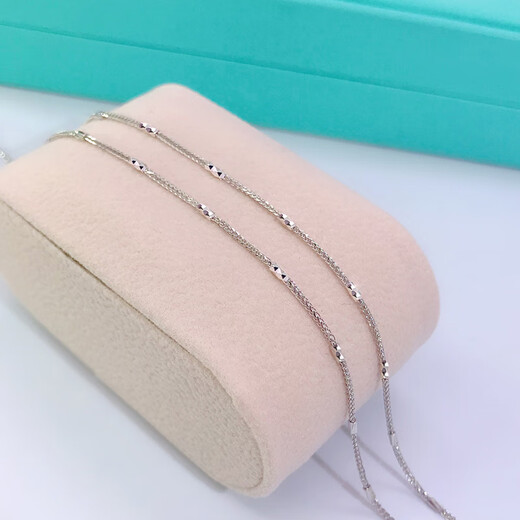 Heye Jewelry Pt950 Platinum Chopard Column Shining Real Gold Women's Platinum Necklace Clavicle Chain Sweater Chain Women's Platinum Chopard Column Necklace 1.3mm Thick Gold Weight 4.45g 43cm Square Abalone Buckle