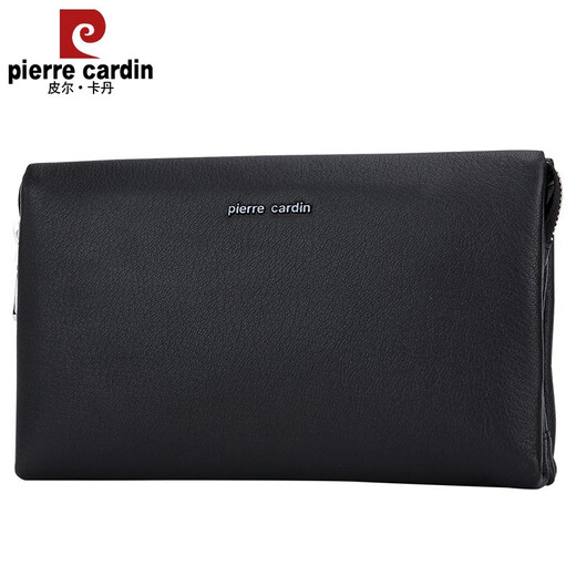 Pierre Cardin/Pierre Cardin brand deer leather men's handbag genuine leather business men's clutch soft leather large capacity fashion boutique handbag men's bag new style black deer leather clutch [235*140*70mm]
