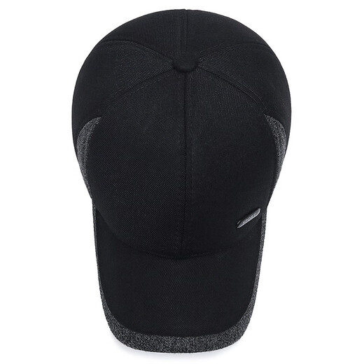 El nuevo sombrero de protección de oídos de invierno de Anisa para la sombrero de béisbol de los hombres a prueba de frío y cálido para papá de mediana edad y anciano y viejo sombrero grueso negro ajustable