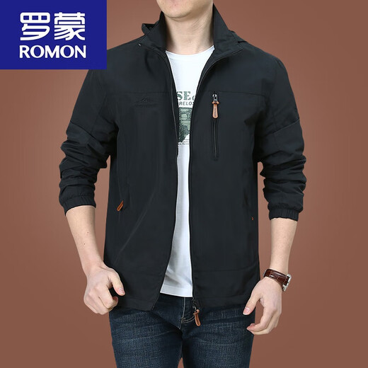罗蒙（ROMON）冲锋.衣外套男春秋男款户外美式防风防风衣男装男士秋装运动夹克 军绿9898 加 绒款 M