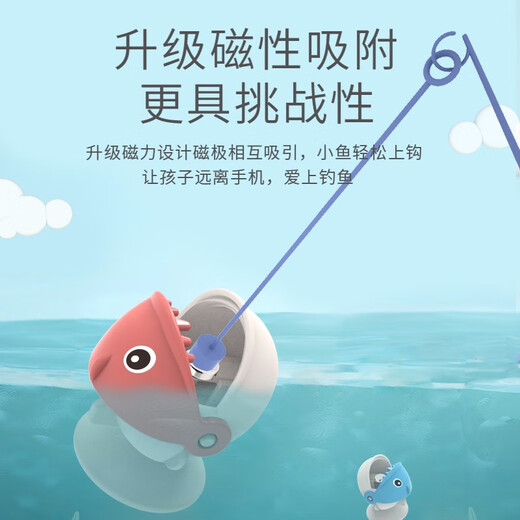乐亲（Lechin）儿童玩具钓鱼电动旋转磁性捕鱼捞鱼玩具蓝色