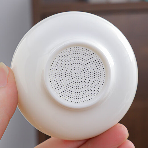 Fengli Dehua mutton-fat jade white porcelain tea strainer filter, all-ceramic tea filter, tea filter bowl, funnel, tea strainer rack, tea strainer set