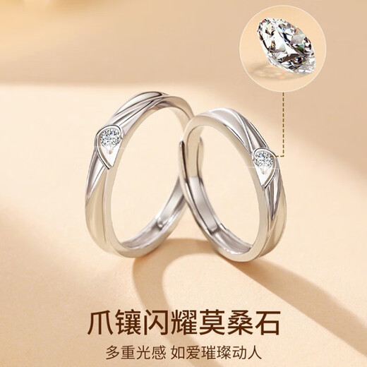 MZMZ Platinum Pair of Rings Concentric Couple Ring Pt950 Platinum Proposal, Birthday and Anniversary Gift for Girlfriend, Light Luxury Style-Everlasting Concentric Couple Pair of Rings