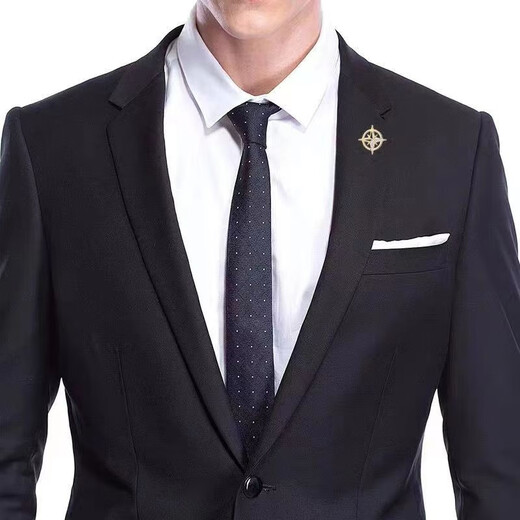 Mengkeduo six-pointed star brooch men's suit high-end business niche ins trend shirt sweater jacket corsage women's accessories six-pointed star brooch 2 pieces silver + gold