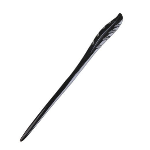 Jiangnan First Hairpin Black Yak Horn Headdress Bamboo Feather Updo Hair Hanfu Simple Hair Accessory Women Bamboo