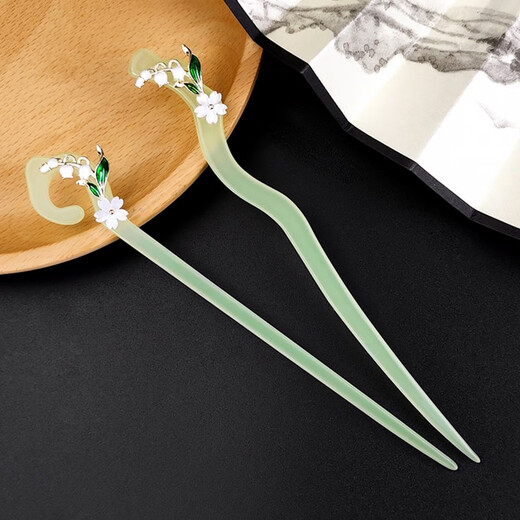 Flying flower plate hairpin, ancient style hairpin, step shake hairpin, modern daily wear cheongsam, Hanfu hairpin, hairpin, birthday gift, blue 2 pieces, 1 piece set