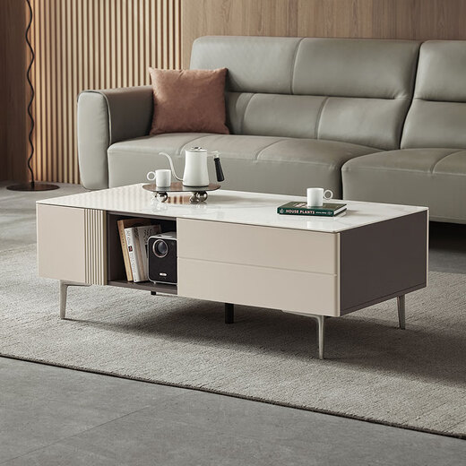 Lin's Home Furnishing Original Lin's Wood Modern Simple Slate Light Luxury Coffee Table TV Cabinet Combination UC1L-A Coffee Table