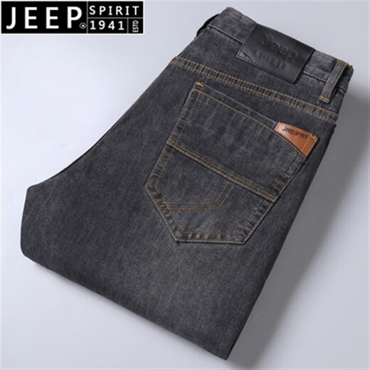 Jeep (JEEP) autumn and winter new fashionable versatile jeans middle-aged men loose straight large size business long pants outdoor blue (J679) thick 30