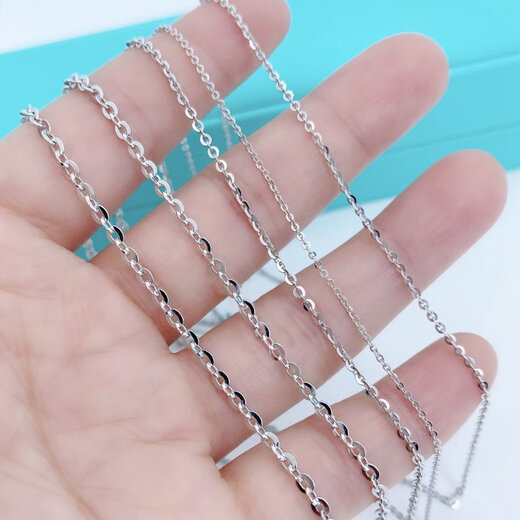 He Ye Explosion Sparkling O Chain pt950 Platinum Necklace Women's Platinum Necklace Clavicle Chain Love Adjustable O Word 4.00g 50cm long approximately 1.5mm thick M buckle